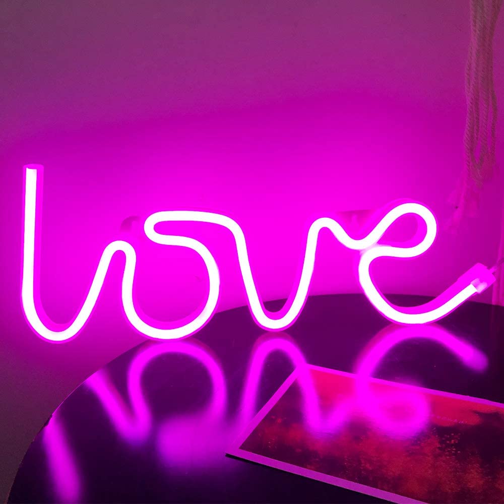 LOVE Neon Sign - Cute Gaming Decor