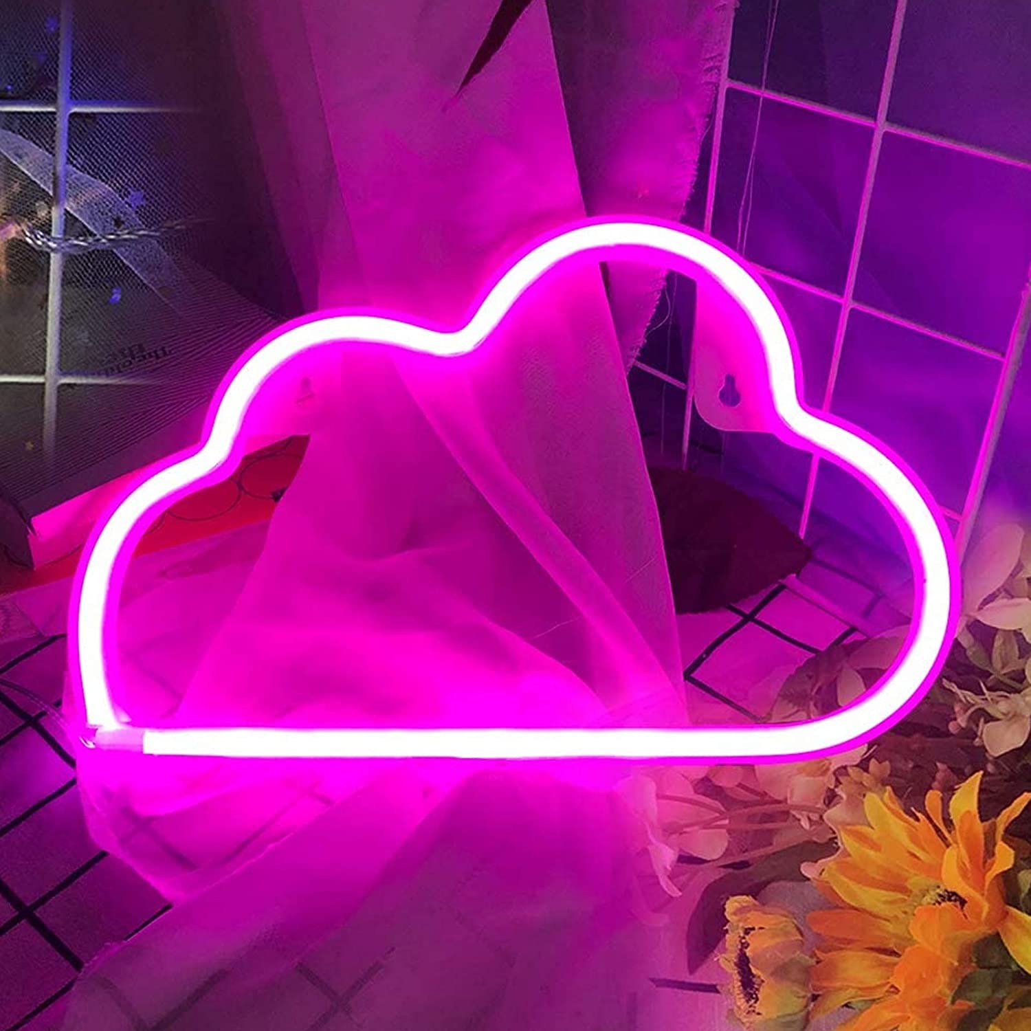 Pink Cloud Neon Sign - Cute Gaming Decor