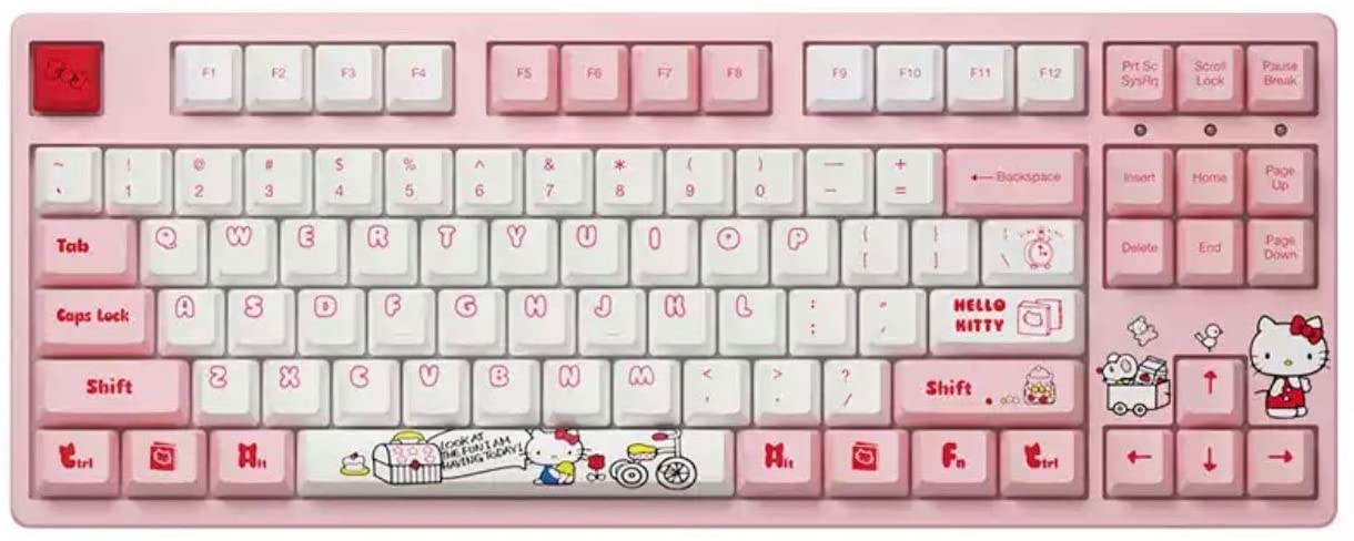 KKV Cute Hello Kitty Keyboard, 87 Keys